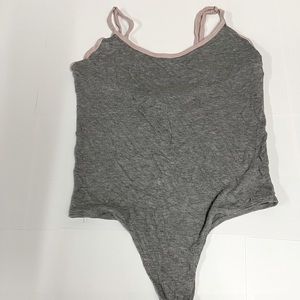 Med Gray and Pink tank top Bodysuit FOREVER 21